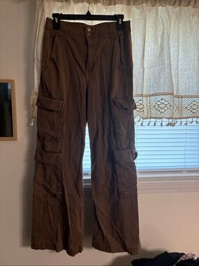 Arizona Jean Company Brown Wide-Leg Cargo Pants